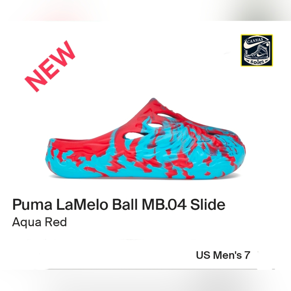 [M-7] Puma LaMelo Ball MB.04 Slide ☆Aqua Red☆